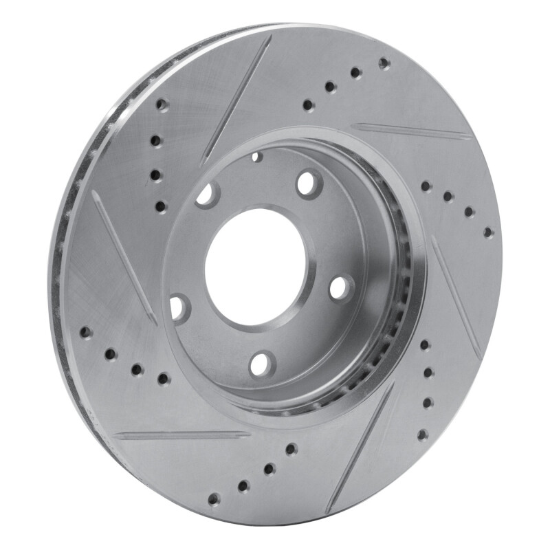 Mazda 3 Brake Rotor (1) - Front Right - R1 Concepts - Drilled & Slotted - Silver - `14-`24